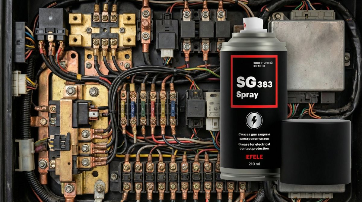 Диэлектрическая смазка EFELE SG-383 Spray защищает автомобильное электрообрудование